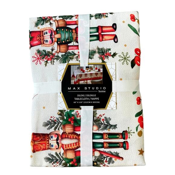 Max Studio Christmas Nutcracker 60x120 Holiday Tablecloth New - Picture 2 of 11
